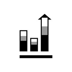 Illustration of flat simple rising bar chart
