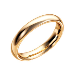 Shiny gold ring on white isolate background. transparent background