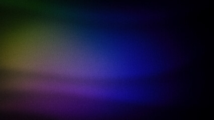 Fototapeta premium A dark abstract gradient blending deep blue, purple, and green hues with a grainy texture. Perfect for moody wallpapers, backdrops, and creative designs