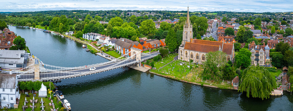Aerial view of Marlow,a town and civil parish within the Unitary Authority of Buckinghamshire, England
