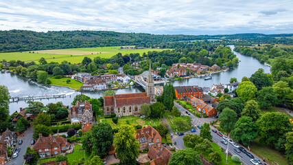 Aerial view of Marlow,a town and civil parish within the Unitary Authority of Buckinghamshire, England