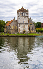 Obraz premium Aerial view of Marlow,a town and civil parish within the Unitary Authority of Buckinghamshire, England