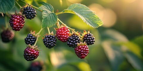 Fototapeta premium blackberries growing