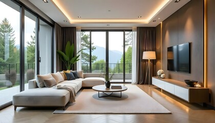 Fototapeta premium modern living room interior design