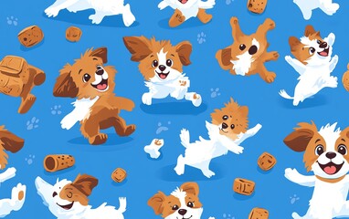 Fototapeta premium Cute Dogs and Cats Seamless Pattern