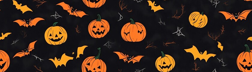 Tiny bats with pumpkins