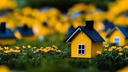 Tiny houses with flowers