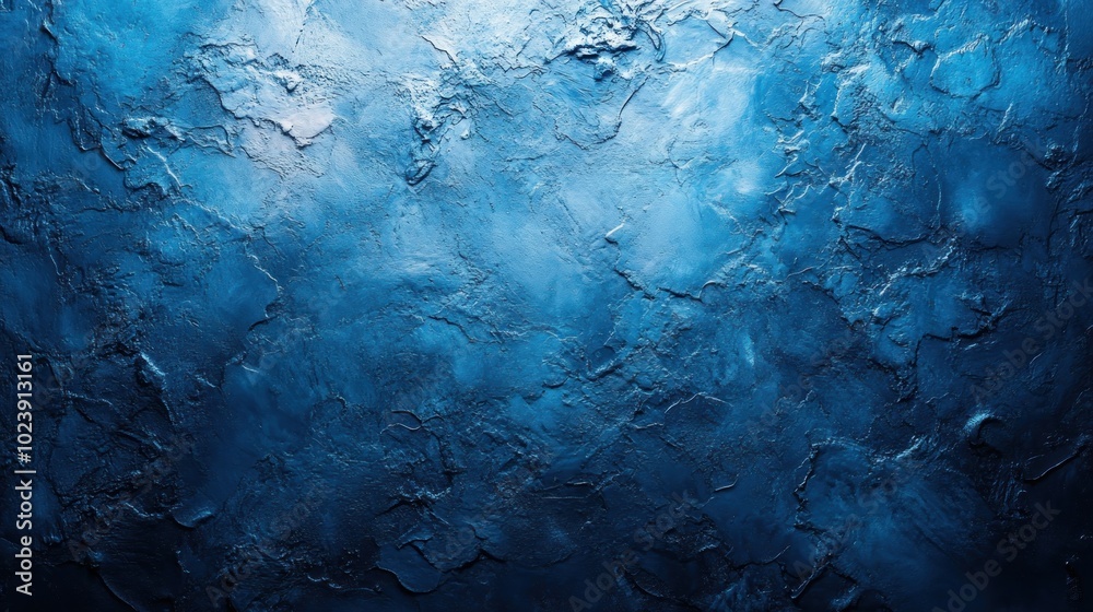 Wall mural abstract blue textured background with a faded light in the upper part of the image.