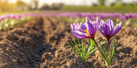 fresh saffron growing