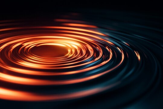 Audio frequency sound waves forming circular waveforms, illustrating dynamic movement and energy in a highquality visual