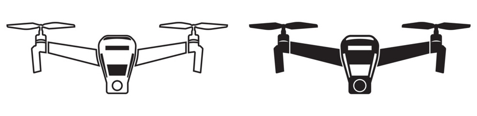 Simple Drone Illustrations on White Background