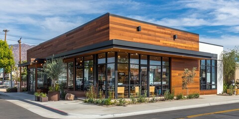 Obraz premium local small business exterior, modern,