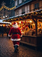 Fototapeta premium santa claus with christmas gifts