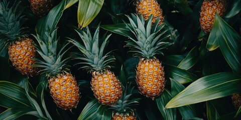 Fototapeta premium pineapples growing on plant