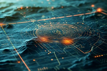 Digital radar technology, terrain mapping, advanced communication system, futuristic innovation