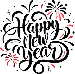 Happy New Year Festive Calligraphy Design