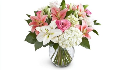 Elegant Floral Arrangement in Clear Glass Vase