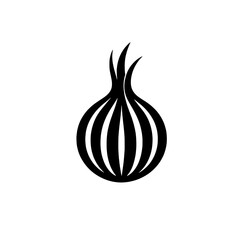 Onion vegetable silhouette black and white vector isolated illustration perfect culinary designs