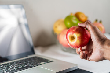 Healthy Snack at a Modern Workspace