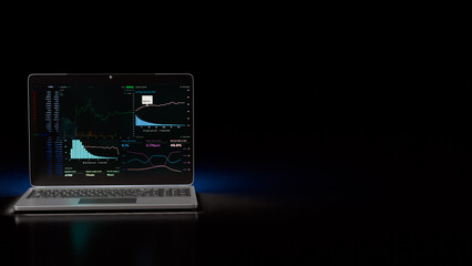 Fototapeta premium The Notebook and chart for Business concept 3d rendering.