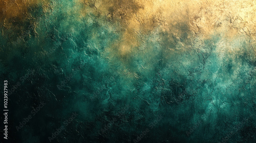 Wall mural abstract textured background with a gradient from teal to yellow.