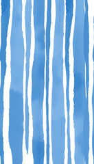 Seamless Hand Drawn Playful loose textured Watercolor Vertical Pin Stripes pattern in indigo blue and white. Baby boy or nautical theme. High resolution textile texture background isolated with whit