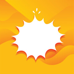 White Speech Bubble on Yellow Background