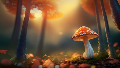 The fly agaric, or Amanita muscaria, is a well-known mushroom species recognized by its distinctive red cap with white spots. It's a toadstool that has a long history in folklore and is often depicted