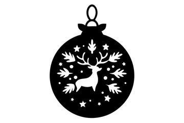 Fototapeta premium Christmas ornament design silhouette vector