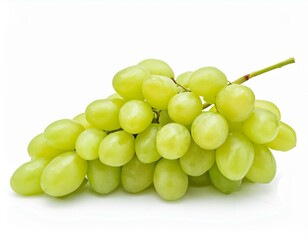 Ripe juicy sweet green grapes bunch isolated on white background