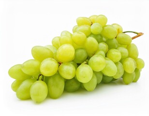 Ripe juicy sweet green grapes bunch isolated on white background