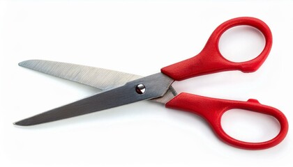 Red scissors isolated clipping path white background