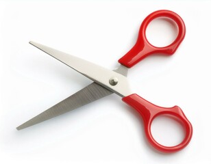 Red scissors isolated clipping path white background
