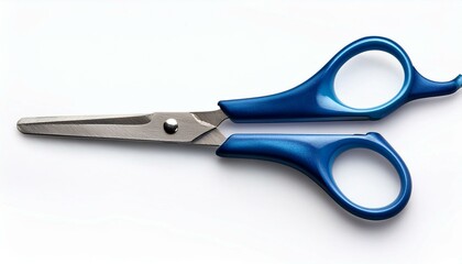 Blue scissors isolated clipping path white background