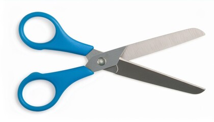 Obraz premium Blue scissors isolated clipping path white background