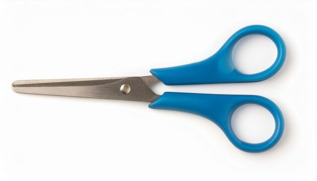 Blue scissors isolated clipping path white background 