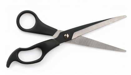 Black scissors isolated clipping path white background 
