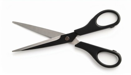Black scissors isolated clipping path white background