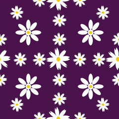 Obraz premium Seamless pattern of white flowers illustration.