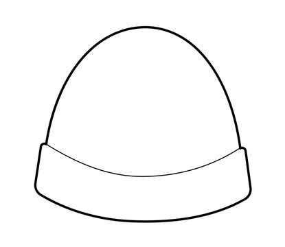 recommend clip art: Beanie Hat. Knitted Winter Head Fashion accessory cap clothing technical illustration. Vector headgear for Men, women, unisex style, flat template CAD mockup sketch outline isolated