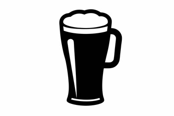 beer glass silhouette vector, beer glass bottle icon symbol. beer vector illustration