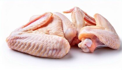 Raw chicken wing isolated on white background.