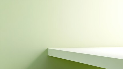 Fototapeta premium Stylish White and Mint Green Abstract Background for Product Displays, Featuring Minimalist Flat Lay Composition with Geometric Shapes, Ideal for Modern Mockup Designs