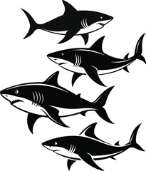 Fototapeta premium High-Quality Black and White Animal Silhouettes and Steampunk Mechanical Creatures Vector Collection