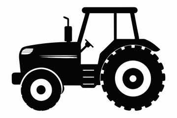 Tractor silhouette vector, old tractor vector silhouette illustration