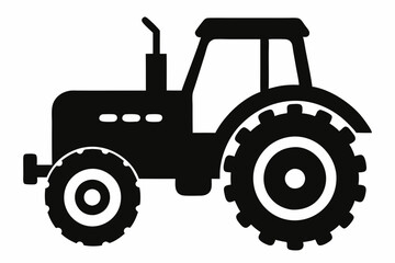 Tractor silhouette vector, old tractor vector silhouette illustration