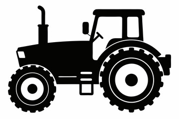 Tractor silhouette vector, old tractor vector silhouette illustration