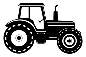 Tractor silhouette vector, old tractor vector silhouette illustration