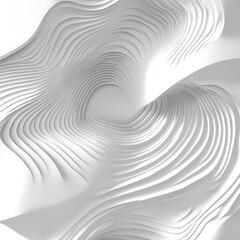 Abstract design featuring flowing white waves and curves, creating a sense of depth and movement.