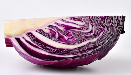Obraz premium Red cabbage slice on white backgorund